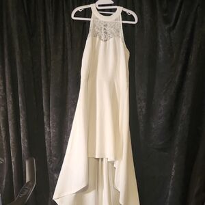 Elegant White High-Low Dress